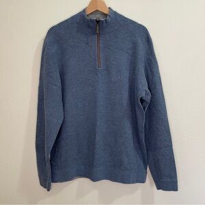 Tommy Bahama Flipshore Half- Zip Reversible Sweatshirt - Light Blue/Gray